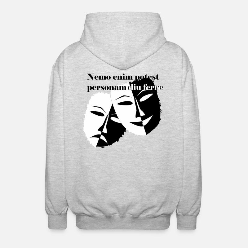 Latein Sprüche Masken Rom Geschenkidee witzig - Unisex Kapuzenjacke - Hellgrau meliert