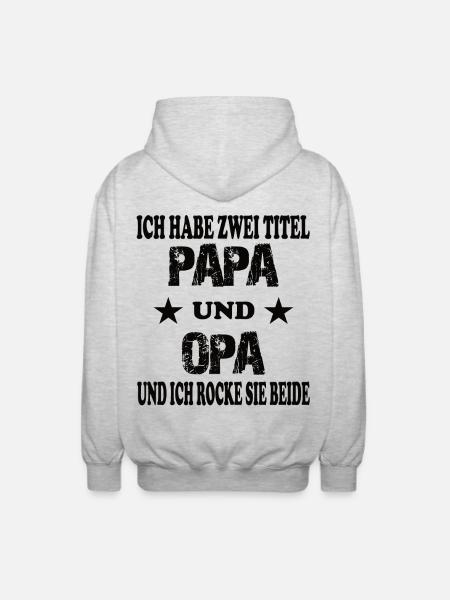 papa und opa - Unisex Kapuzenjacke - Hellgrau meliert