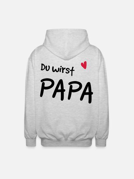 Du wirst Papa - Unisex Kapuzenjacke - Hellgrau meliert