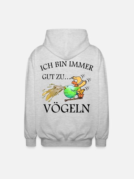 Lustige Vögel - Unisex Kapuzenjacke - Hellgrau meliert