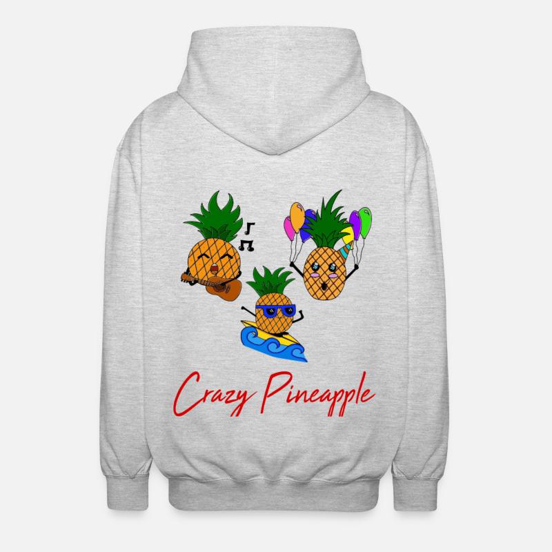 Crazy Pineapple / Summer / Crew / Proverbs / Pineapple - Unisex Hooded Jacket - light heather grey