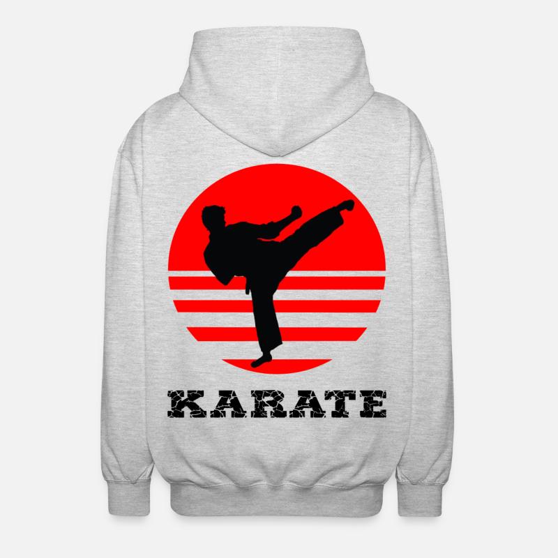karaté - Veste à capuche unisexe - gris clair chiné