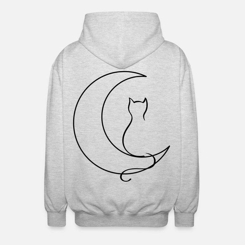 Moon Cat - Unisex Kapuzenjacke - Hellgrau meliert