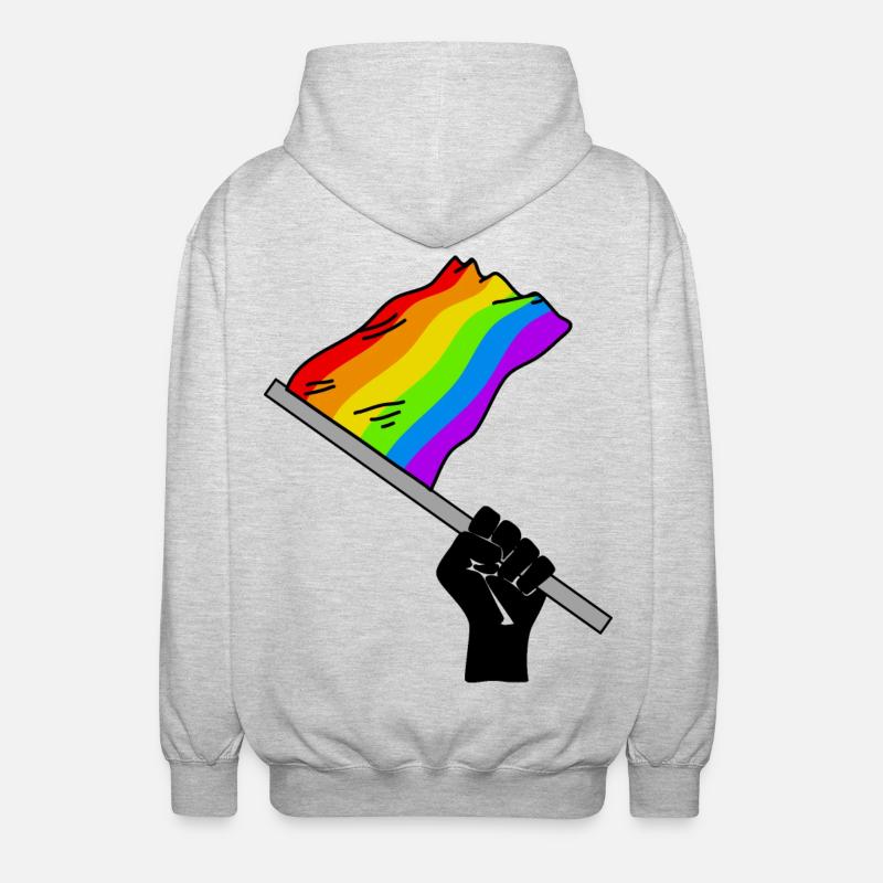 Pride month arc-en-ciel drapeau Faust - Veste à capuche unisexe - gris clair chiné