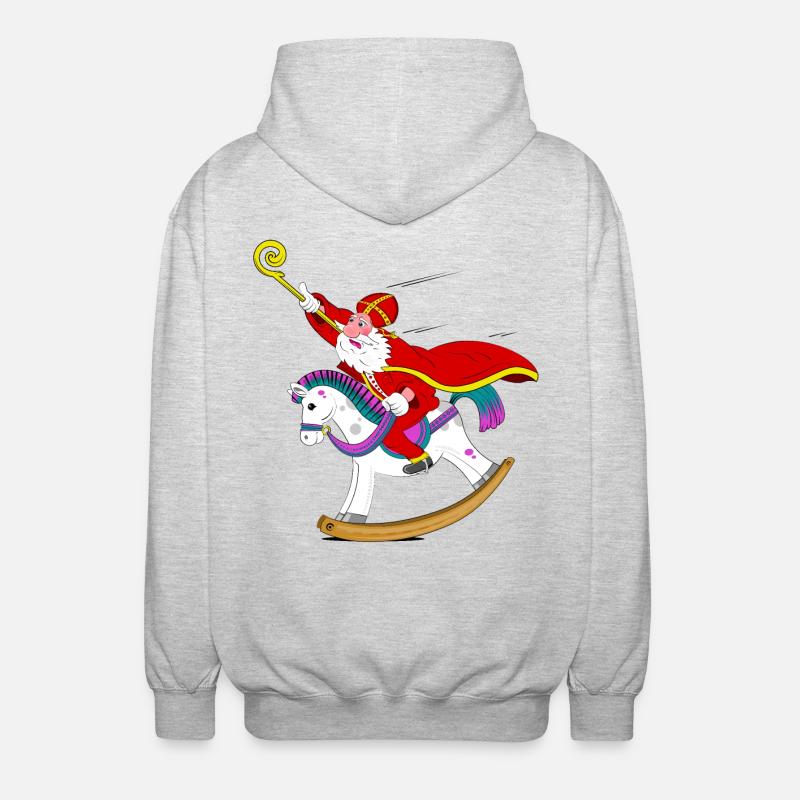 Sinterklaas sur cheval à bascule - Veste à capuche unisexe - gris clair chiné