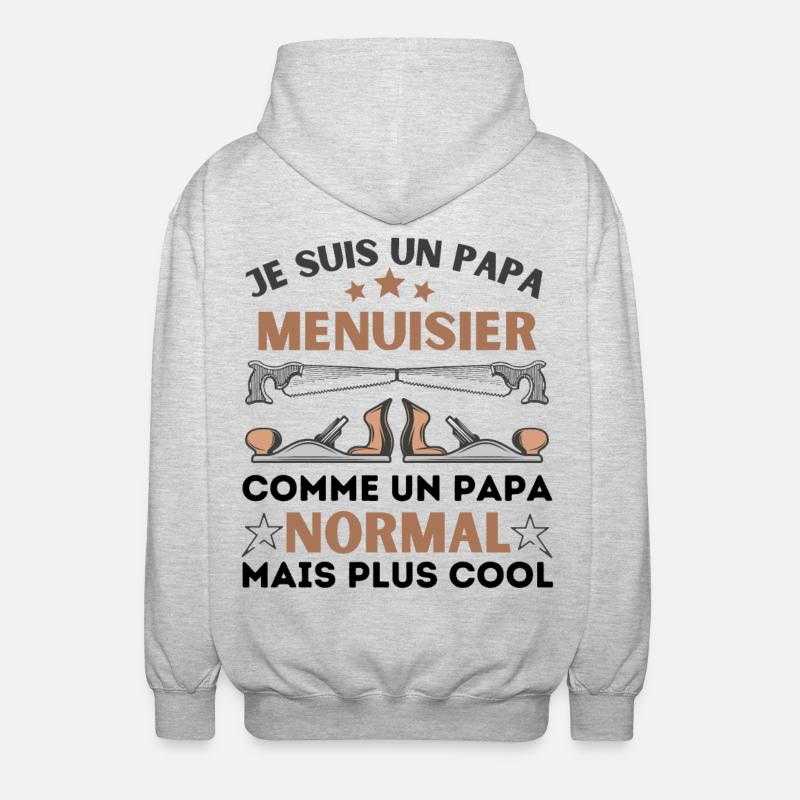 PAPA MENUISIER NORMAL - Veste à capuche unisexe - gris clair chiné