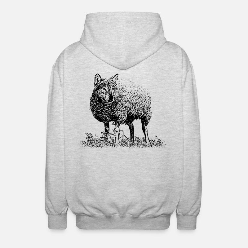 Wolf im Schafspelz - Unisex Kapuzenjacke - Hellgrau meliert