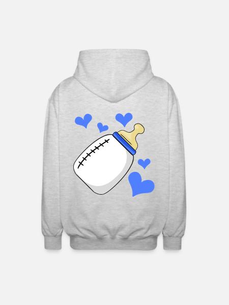 Milk bottle Boy pregnant birth - Unisex Hooded Jacket - light heather grey