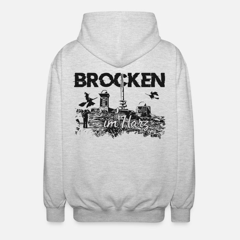 Brocken im Harz - Unisex Kapuzenjacke - Hellgrau meliert