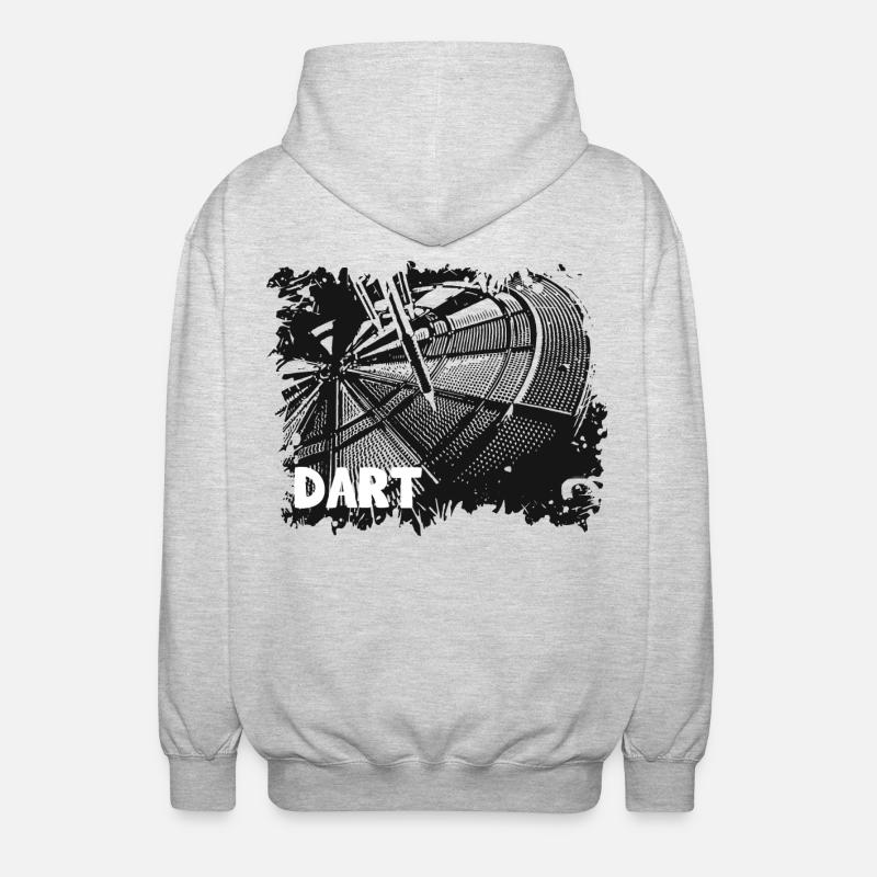 Dartscheibe - Darts - Dartpfeile - Darten - Unisex Kapuzenjacke - Hellgrau meliert