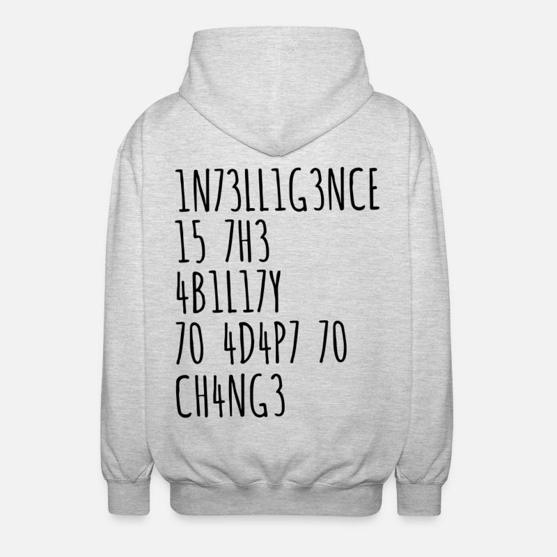 Intelligence drôle de dicton - Veste à capuche unisexe - gris clair chiné