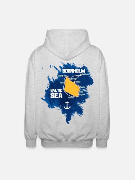 Bornholm Baltic Sea - Unisex Hooded Jacket - light heather grey