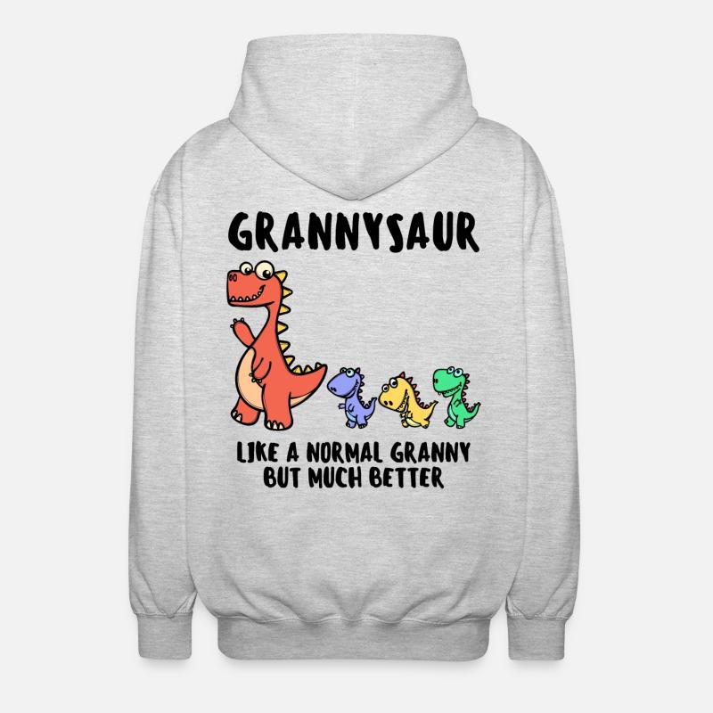 Grand-mère Grand-mère Dinosaure Drôle de déclaration - Veste à capuche unisexe - gris clair chiné