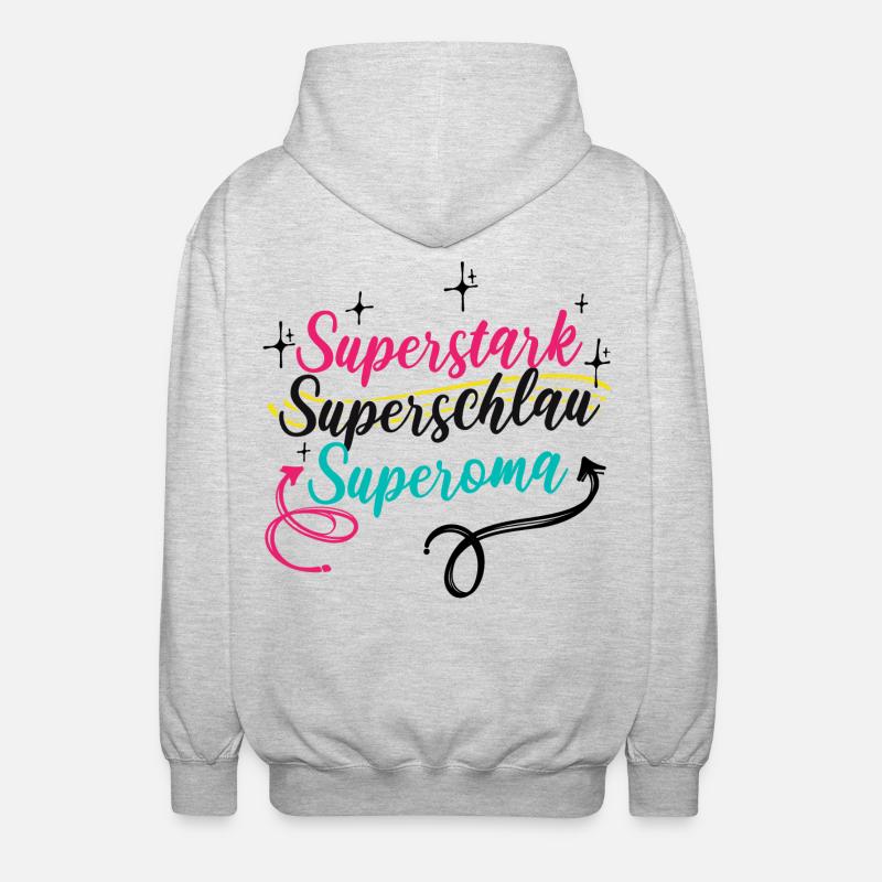 Oma Großmutter Superoma Alte Frau Spruch - Unisex Kapuzenjacke - Hellgrau meliert