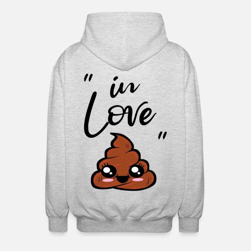 caca kawaii - Veste à capuche unisexe - gris clair chiné