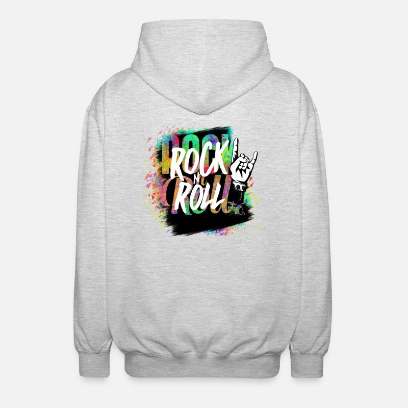 Rock n Roll Farbexplosion - Unisex Kapuzenjacke - Hellgrau meliert