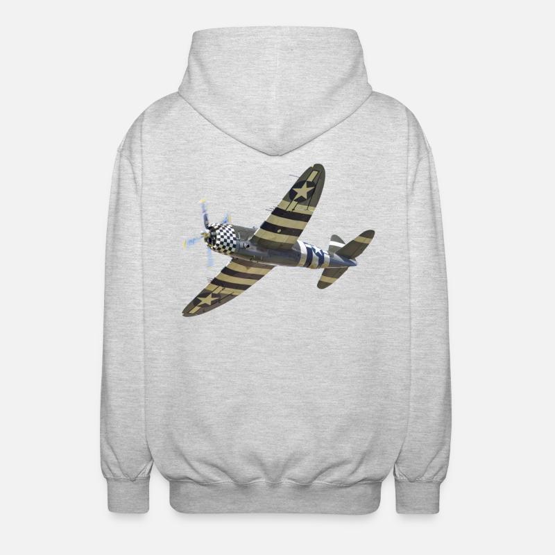 P-47 Thunderbolt - Unisex Kapuzenjacke - Hellgrau meliert