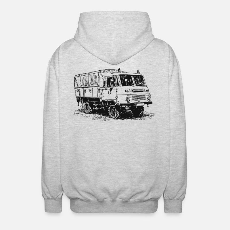 Robur LO LD MTW mit Blaulicht - Unisex Kapuzenjacke - Hellgrau meliert