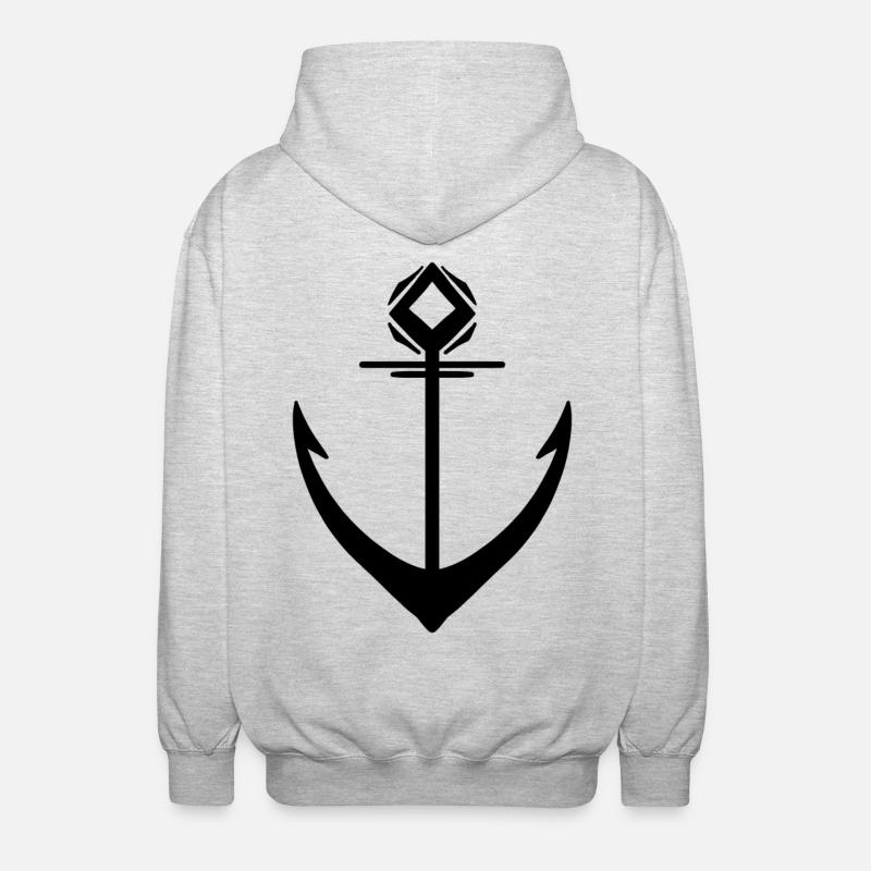 Anchor Black - Unisex Hooded Jacket - light heather grey