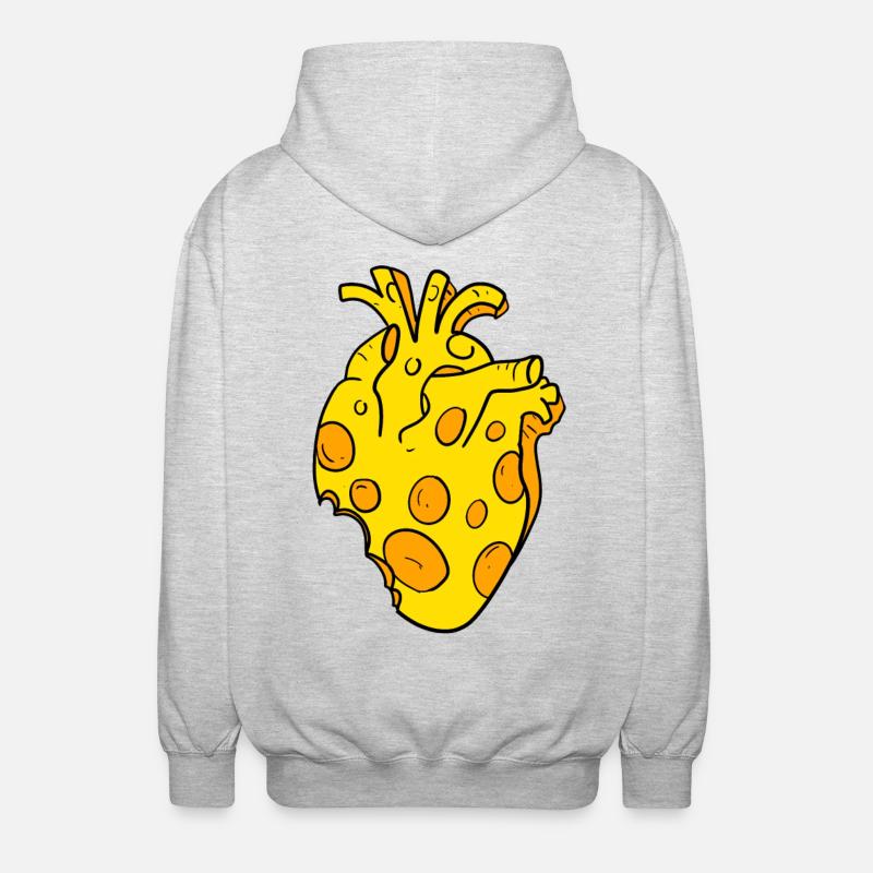Cheese Heart - Unisex Hooded Jacket - light heather grey