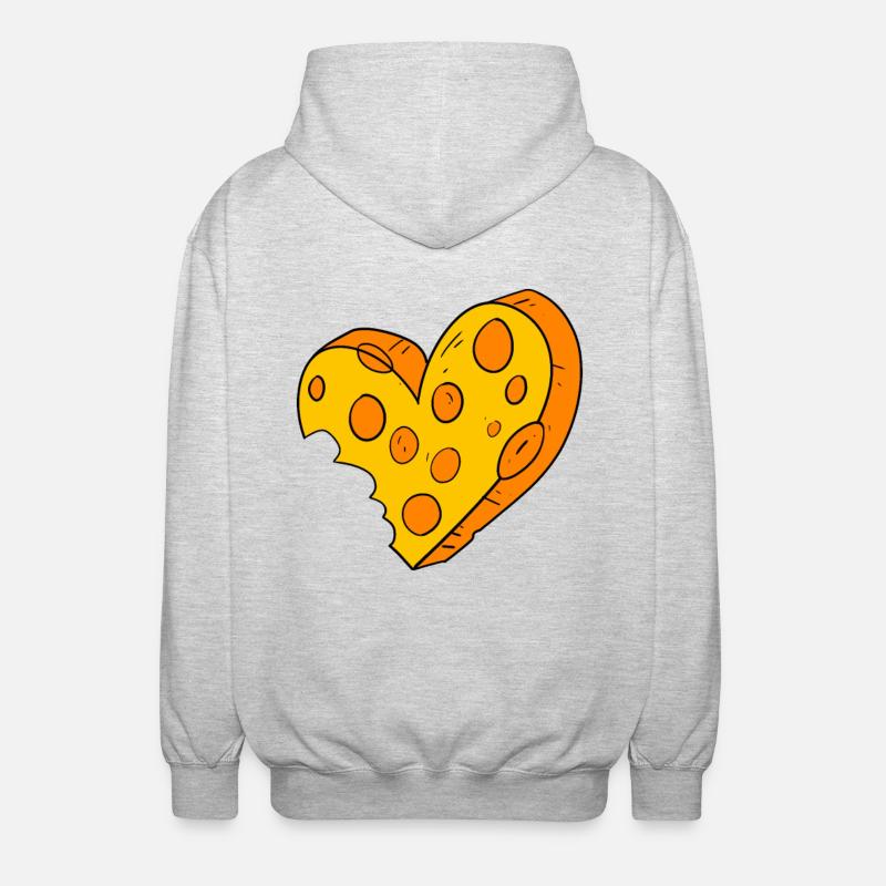 Cœur de fromage - Veste à capuche unisexe - gris clair chiné