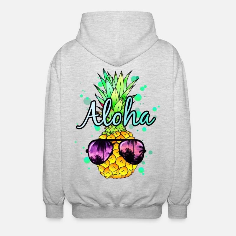 Ananas Aloha - Veste à capuche unisexe - gris clair chiné
