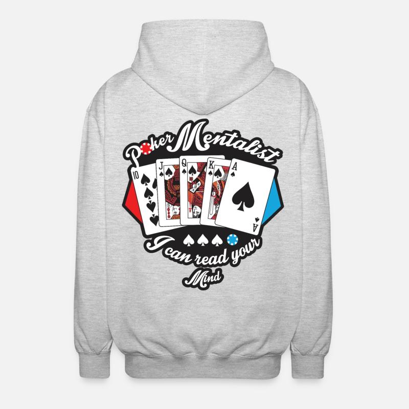 Poker Mind Reader - Unisex Hooded Jacket - light heather grey