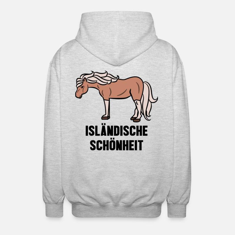 Pferde Islandpferde Statement Pferdenarr - Unisex Kapuzenjacke - Hellgrau meliert