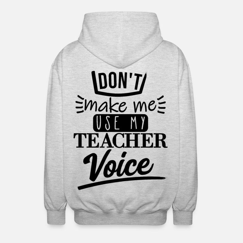 don't make me use it (schwarz) - Unisex Kapuzenjacke - Hellgrau meliert