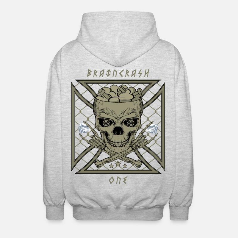 Brain Crash One - Veste à capuche unisexe - gris clair chiné