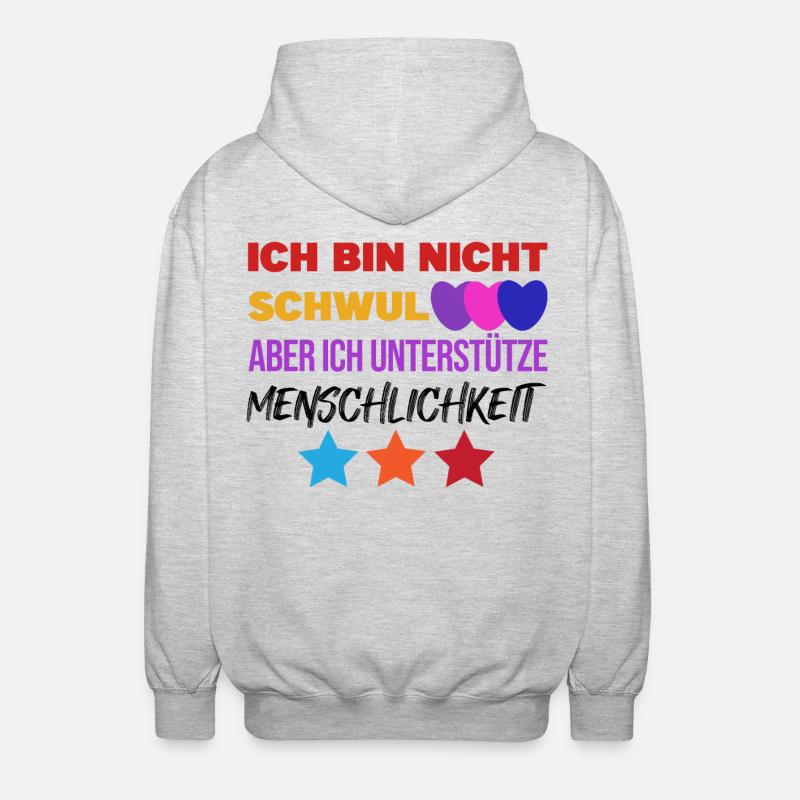 Lesbisch Lgbt Gleichberechtigung Statement Herz - Unisex Kapuzenjacke - Hellgrau meliert