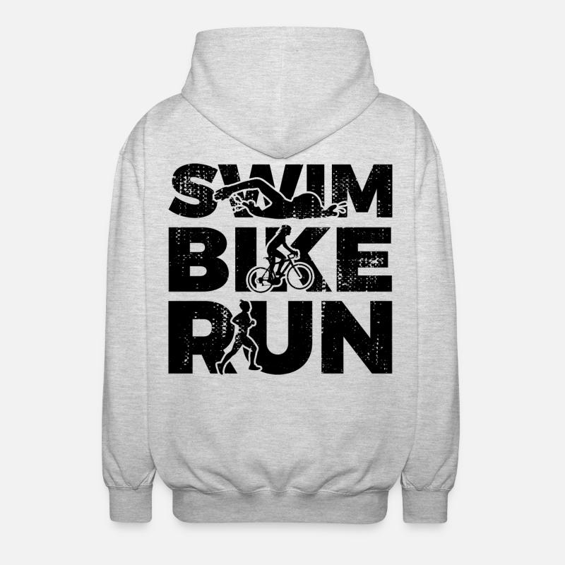 Natation Cyclisme Course à pied - Veste à capuche unisexe - gris clair chiné