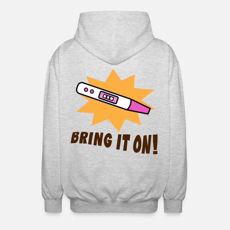 Grossesse Mère Déclaration Bébé - Veste à capuche unisexe - gris clair chiné