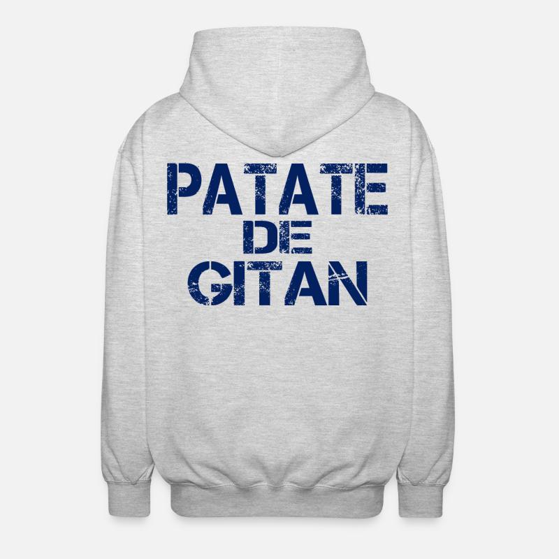 Patate GITAN bleu - Veste à capuche unisexe - gris clair chiné