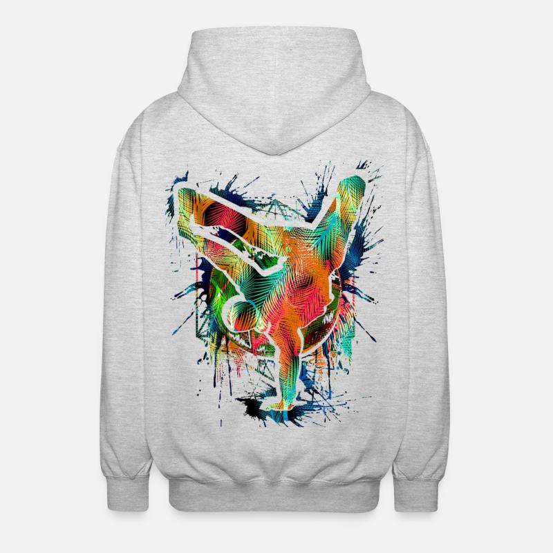 Breakdance - Breakdancer - Breakdancing - BBoy - Veste à capuche unisexe - gris clair chiné