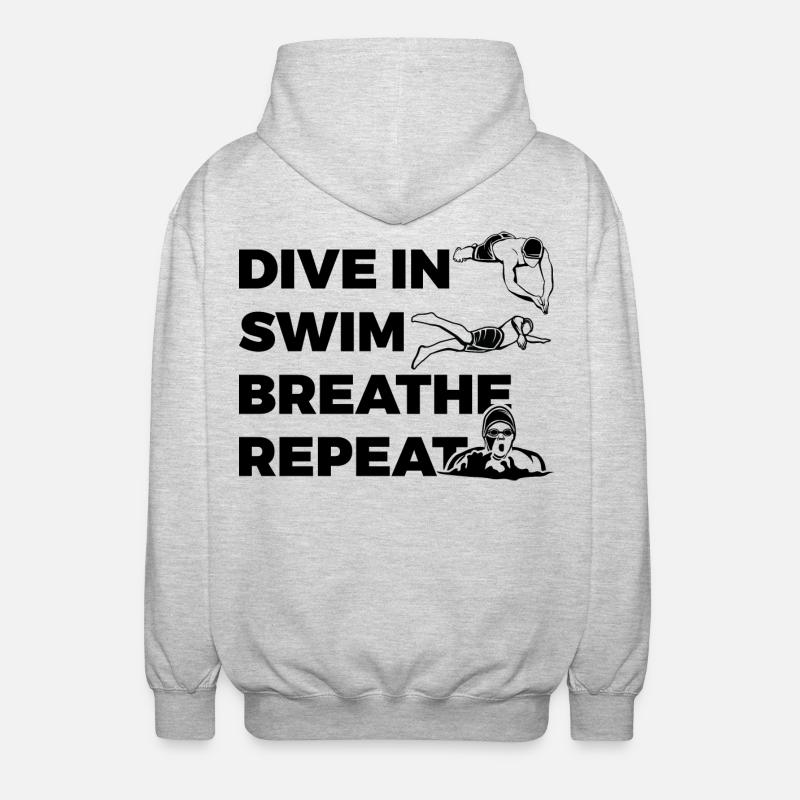 Schwimm Routine - Unisex Kapuzenjacke - Hellgrau meliert