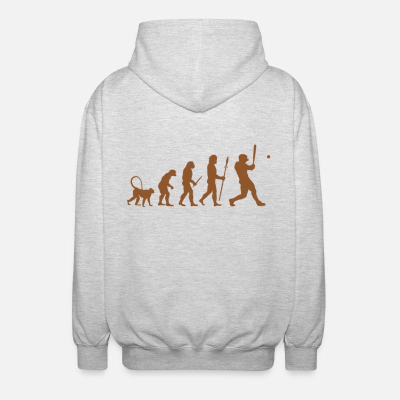 Baseball Evolution - Unisex Kapuzenjacke - Hellgrau meliert