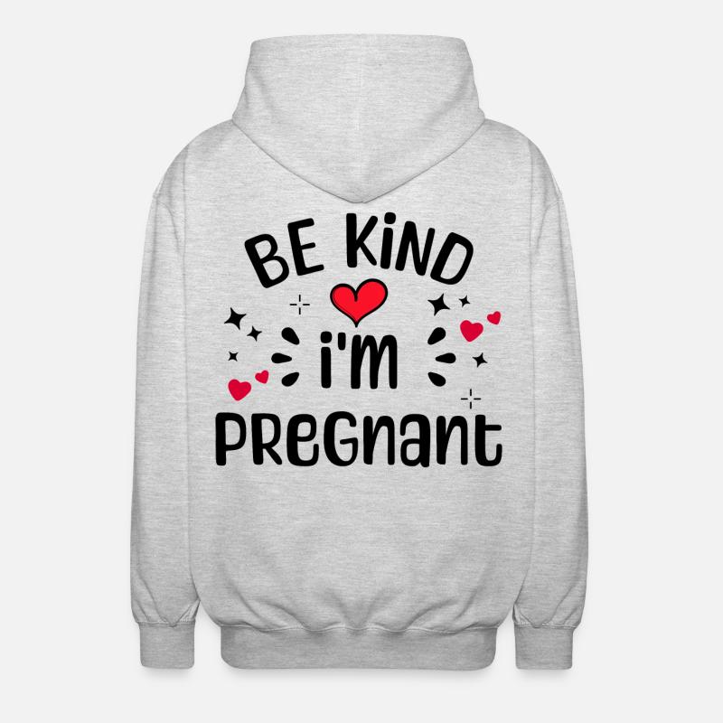 Herz Schwangerschaft Schwanger Statement Mutter - Unisex Kapuzenjacke - Hellgrau meliert