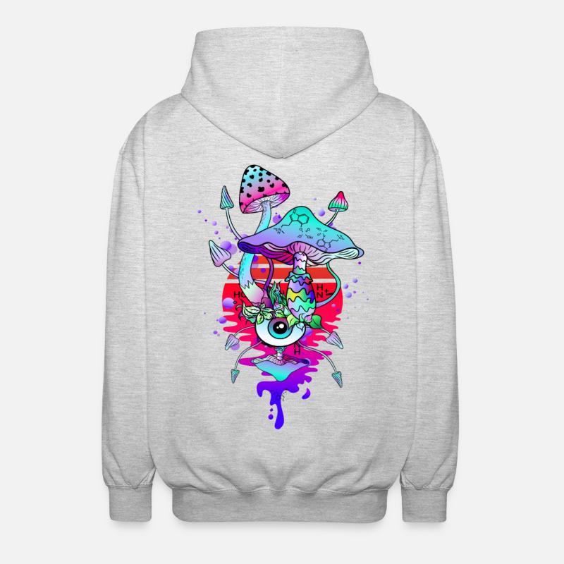 Champignons Magiques Champignons Psychédéliques - Veste à capuche unisexe - gris clair chiné