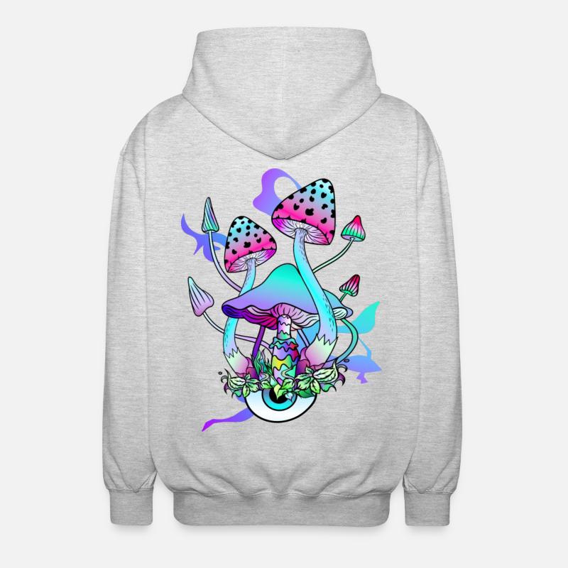 Trippy Hippie Champignon Psychédélique - Veste à capuche unisexe - gris clair chiné