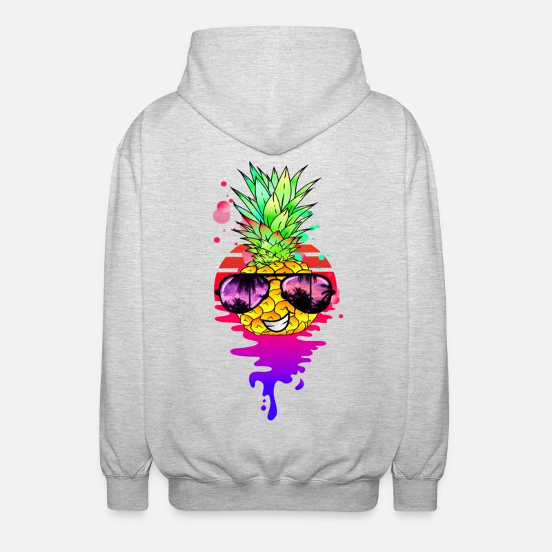Drôle d’ananas rétro - Veste à capuche unisexe - gris clair chiné