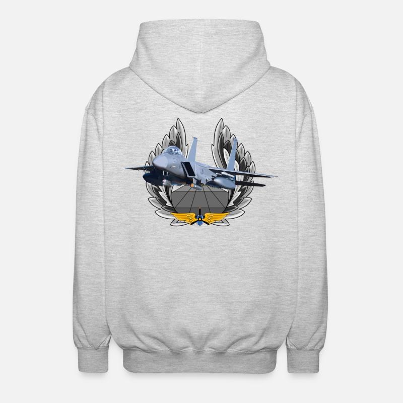 F-15 Eagle - Veste à capuche unisexe - gris clair chiné