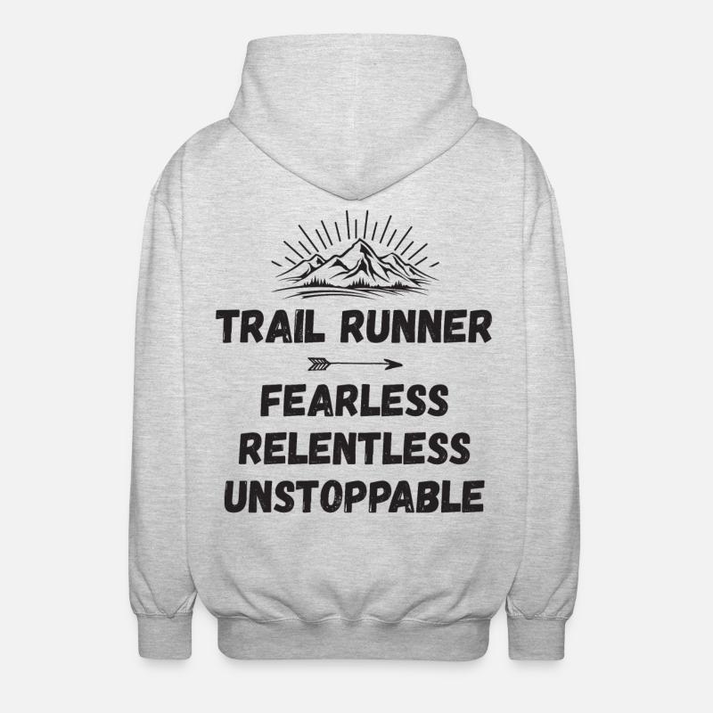 Trail Runner - Intrépide. Implacable. Imparable. - Veste à capuche unisexe - gris clair chiné