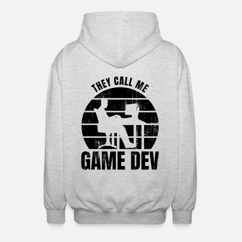 Game Developer - Unisex Hooded Jacket - light heather grey