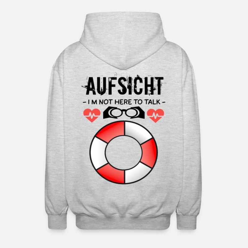 Supervision - Bathing supervision - Unisex Hooded Jacket - light heather grey