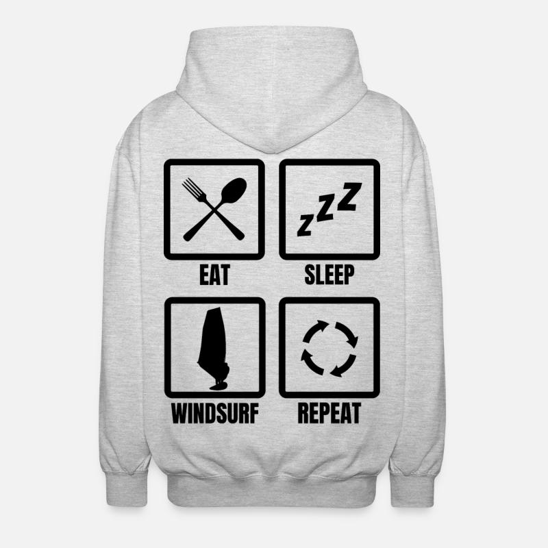 Windsurfer Routine - Unisex Kapuzenjacke - Hellgrau meliert