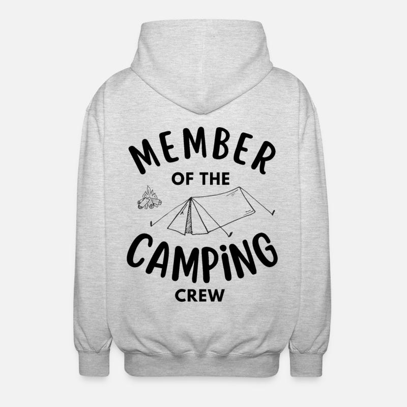 Mitglied der Camping Crew lustig - Unisex Kapuzenjacke - Hellgrau meliert
