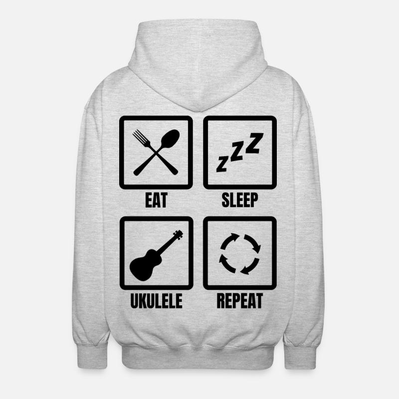 Ukulele Player Routine - Unisex Hooded Jacket - light heather grey