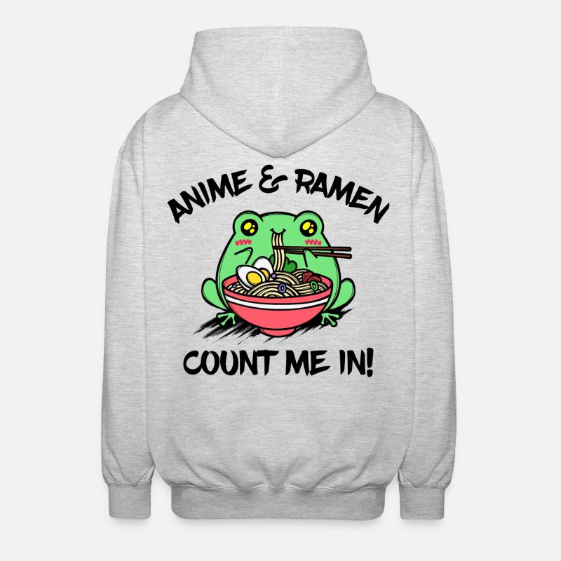 Manga Animation Anime Ramen Animation Déclaration - Veste à capuche unisexe - gris clair chiné