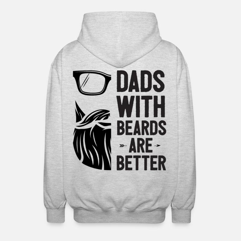 Dads with Beards Are Better - Unisex Hooded Jacket - light heather grey